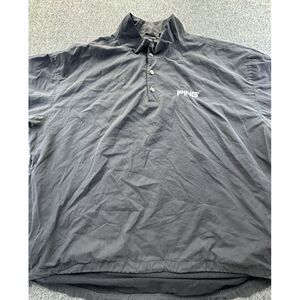 Ping Collection‎ Pullover Mens XX-Large Black 1/4 Snap Short Sleeve Logo Golf